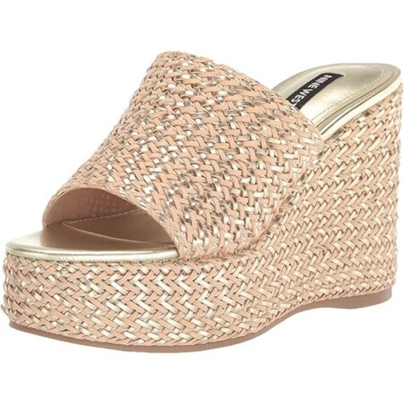 Nine West Women's Everie Woven High Platform Wedge Sandals - Picture 1 of 7